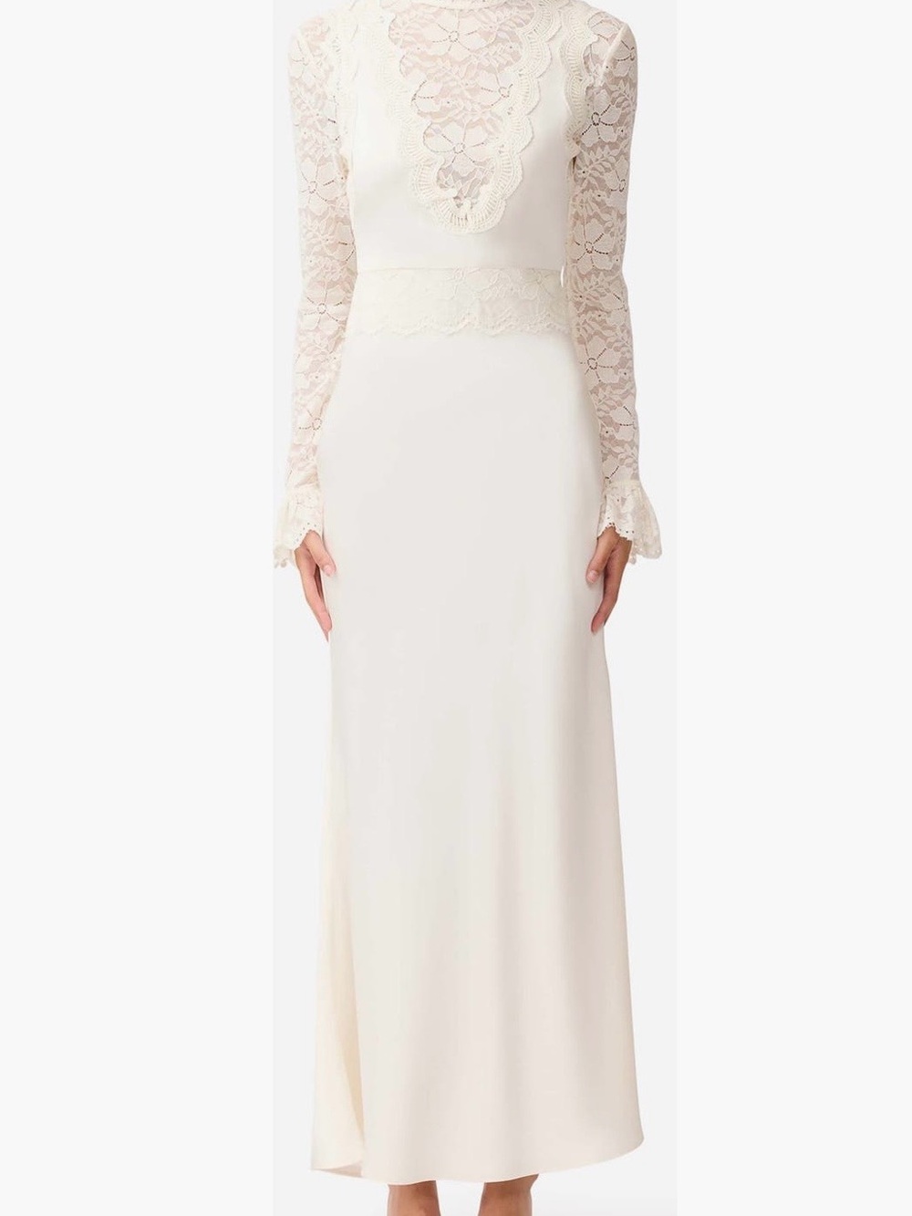 Elliatt Ivory Lace Long-Sleeve Maxi Dress